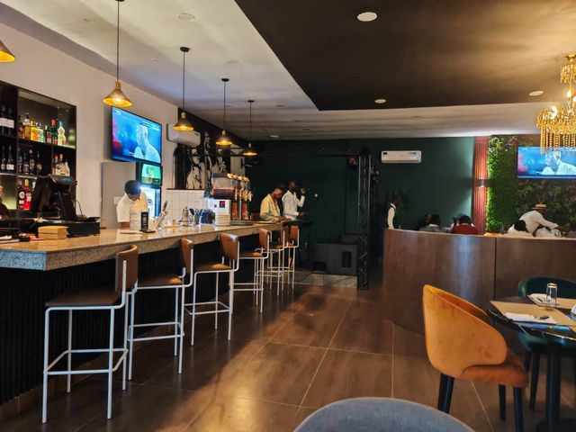 The restaurant bar